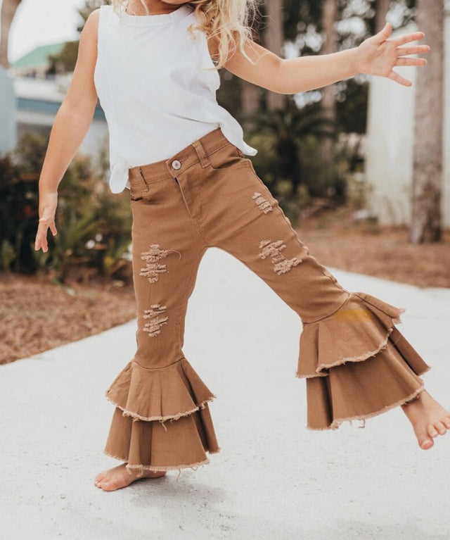 Double Layer Ruffle Jeans