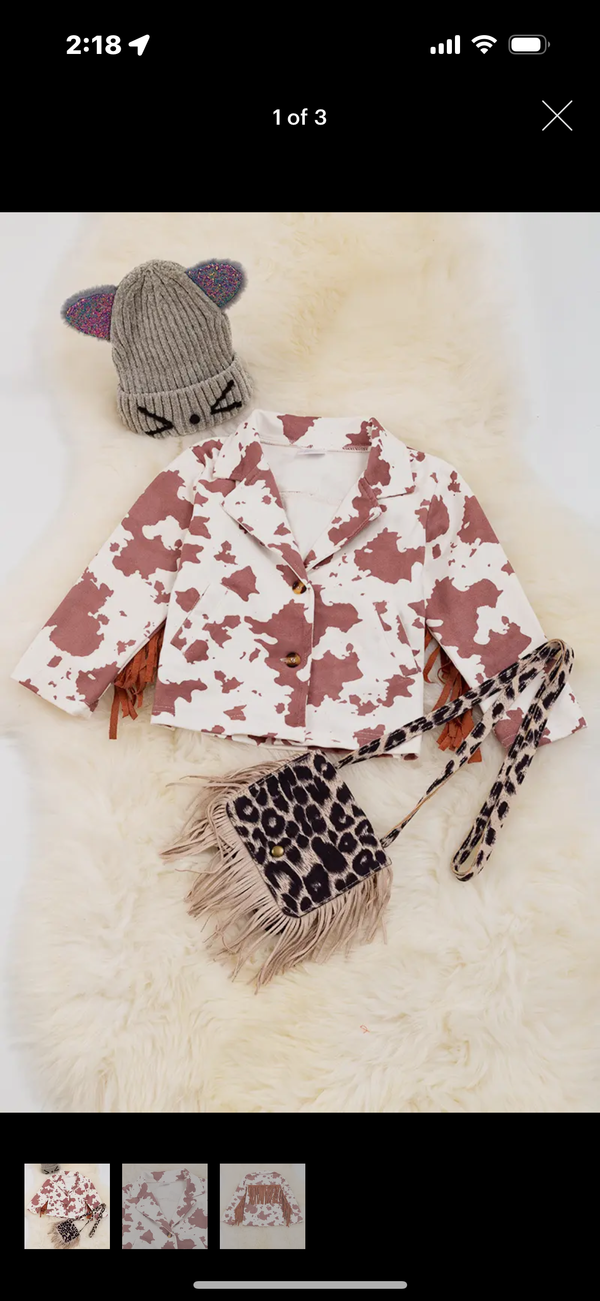 Fringe Faux Suede Jacket KIDS