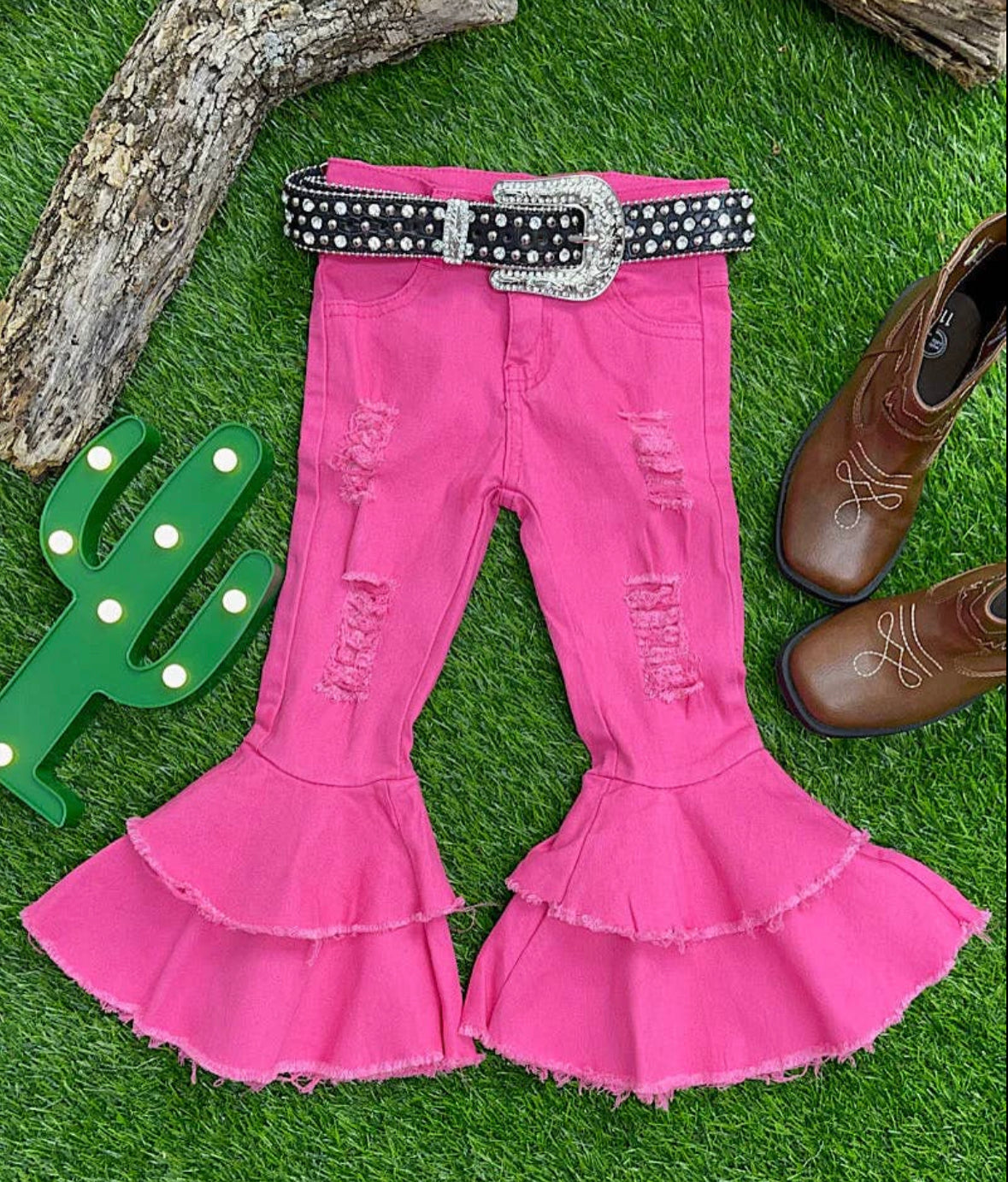 Double Layer Ruffle Jeans