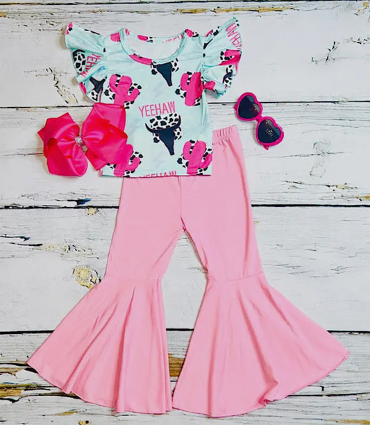 Yeehaw Cactus & Bull Skull Set