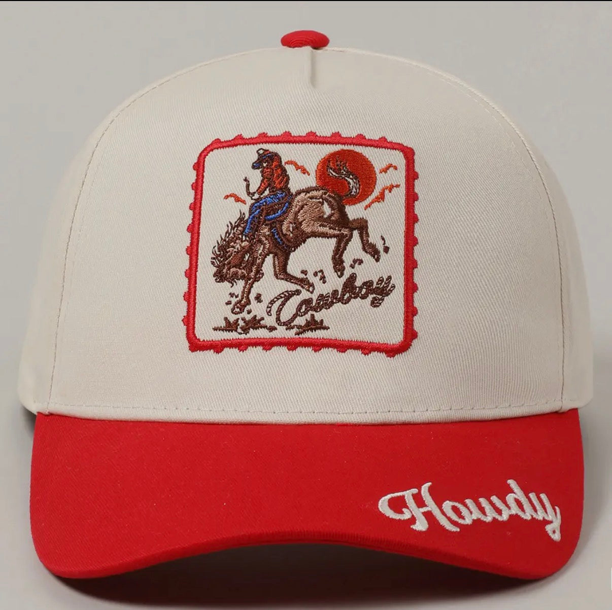 Red Cowboy Hat Embroidered