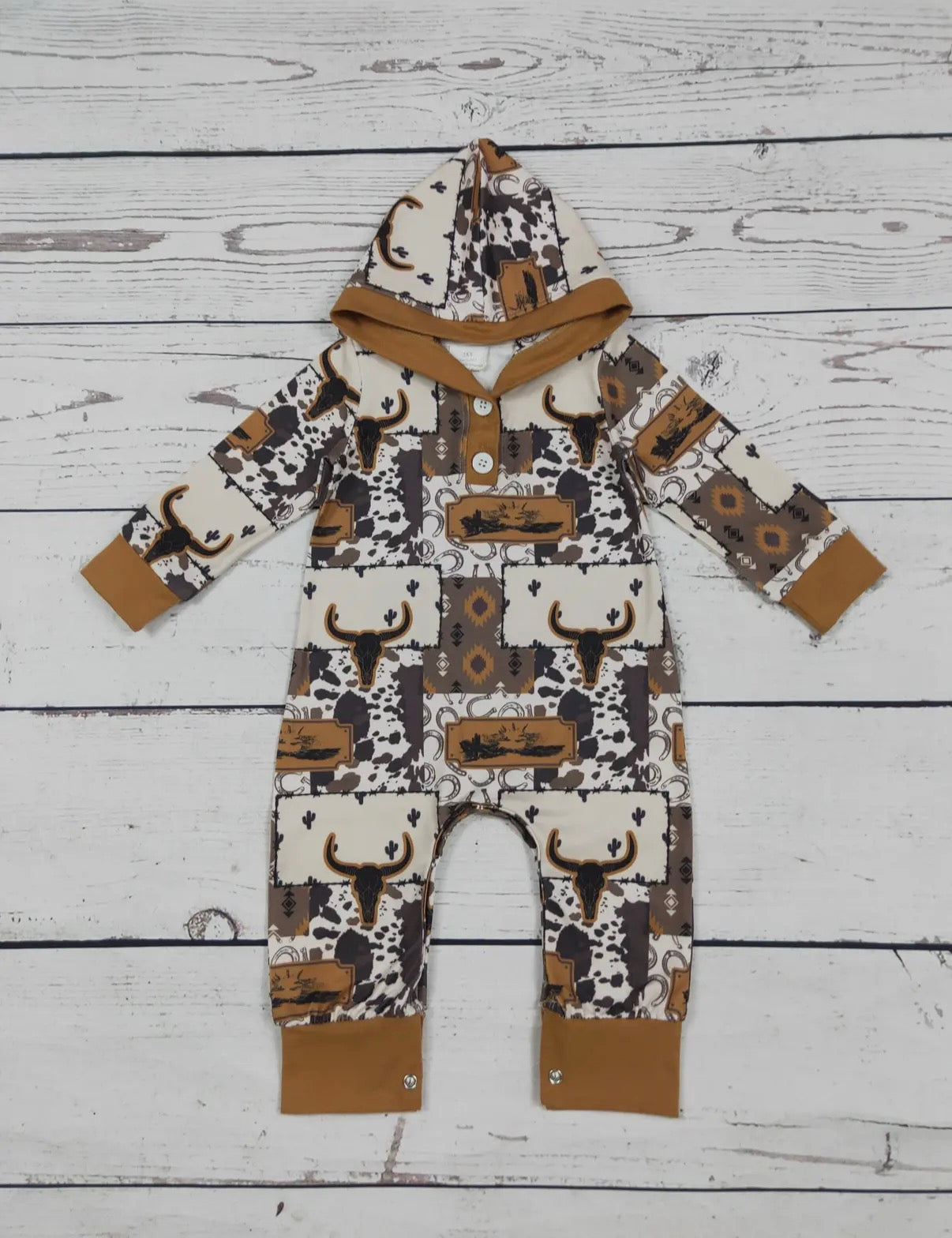 Skull Head Brown Romper