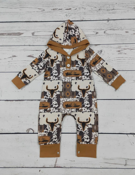 Skull Head Brown Romper